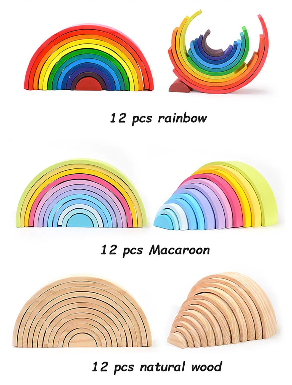 6 Layer Wooden Rainbow Stacker