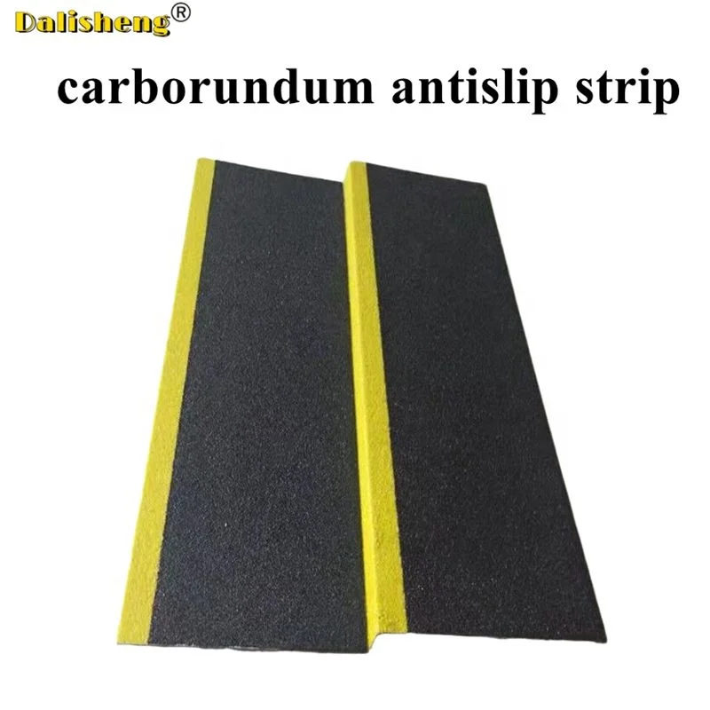 Fiberglass Stair nosing non slip strip step corner protector offshore platform FRP Carborundum anti-slip strip