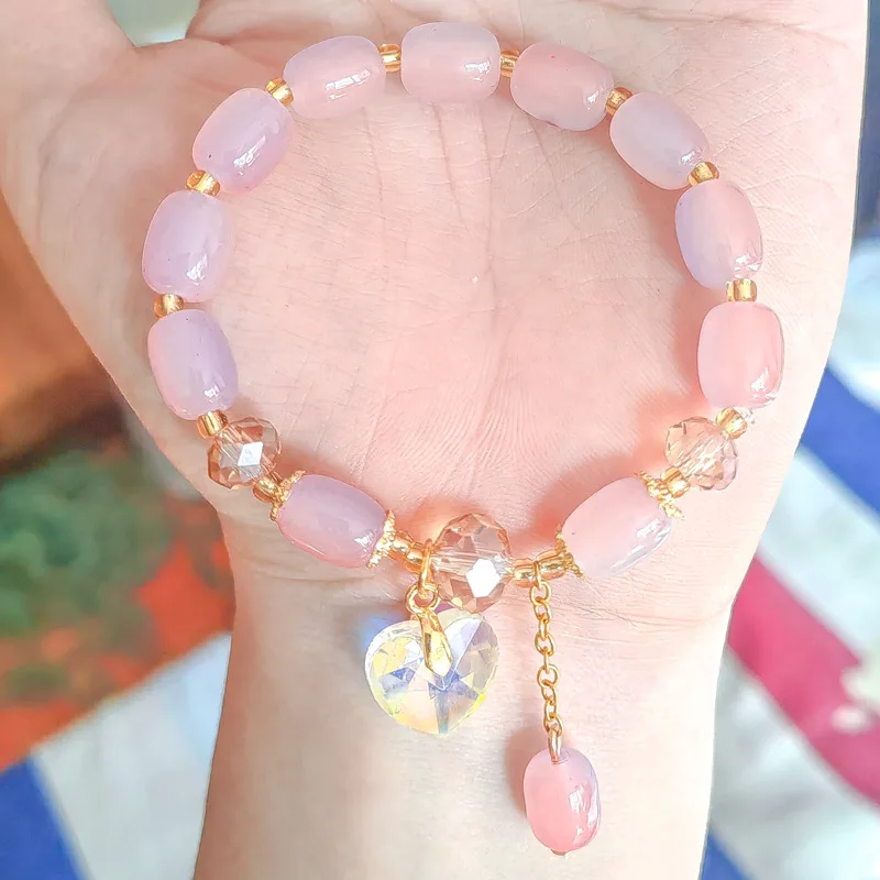 Colorful Butterfly Charm Bracelet for Girl Students Exquisite Sweet Gemstone Green Blue Pink Purple Crystal Butterfly Bracelet