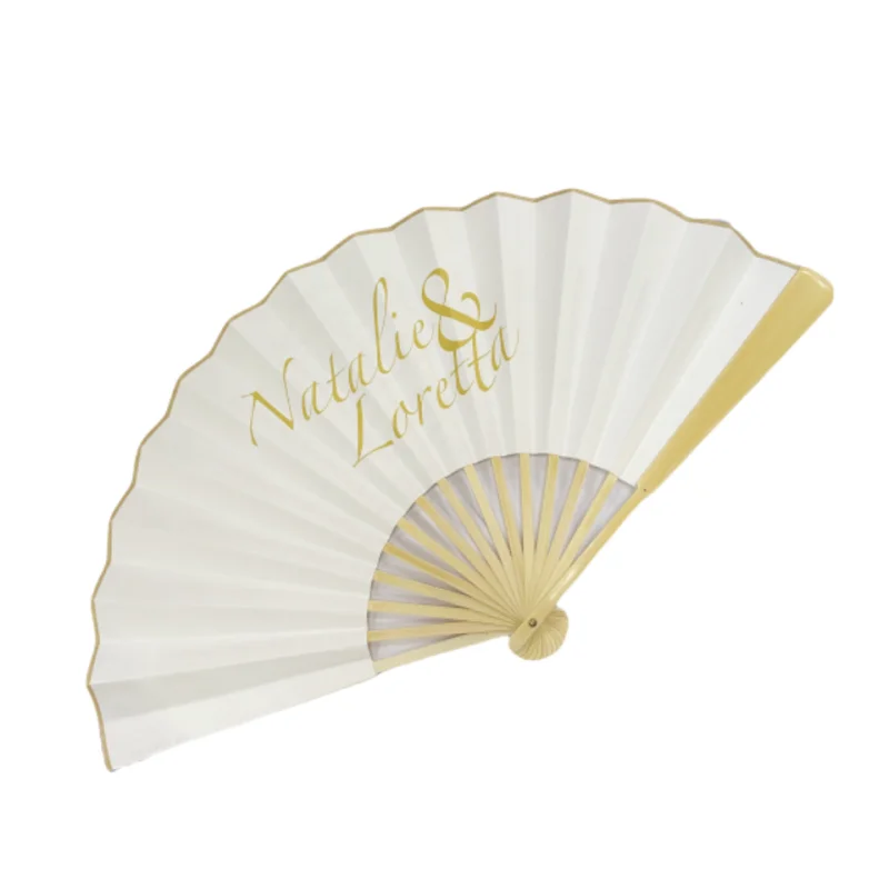 2023 new product promotional gift best price custom handheld bamboo fans for wedding
