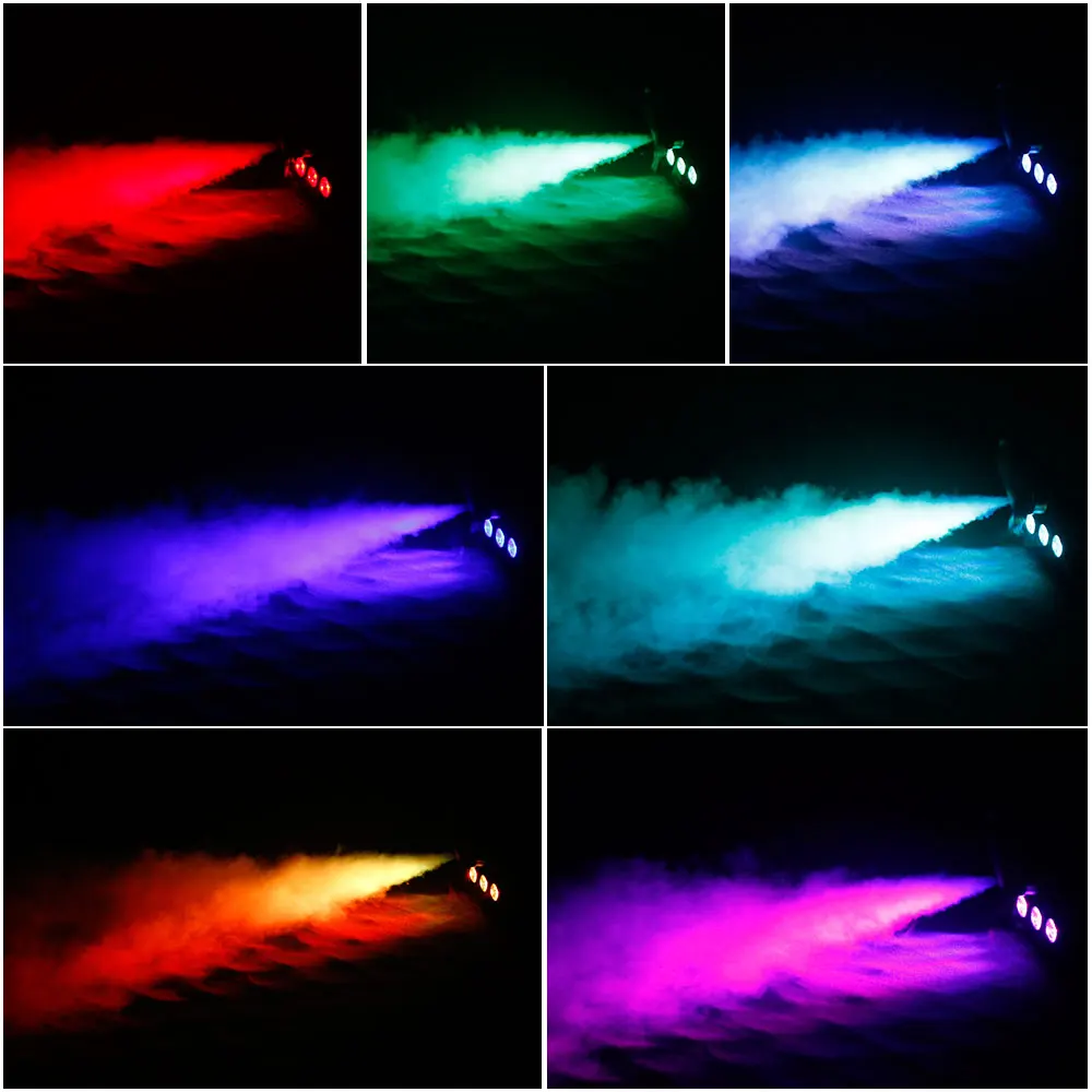 U`King 500W RGB 2pcs Remote Control High Output Stage Light Smoke Machine Mini Fog Machine