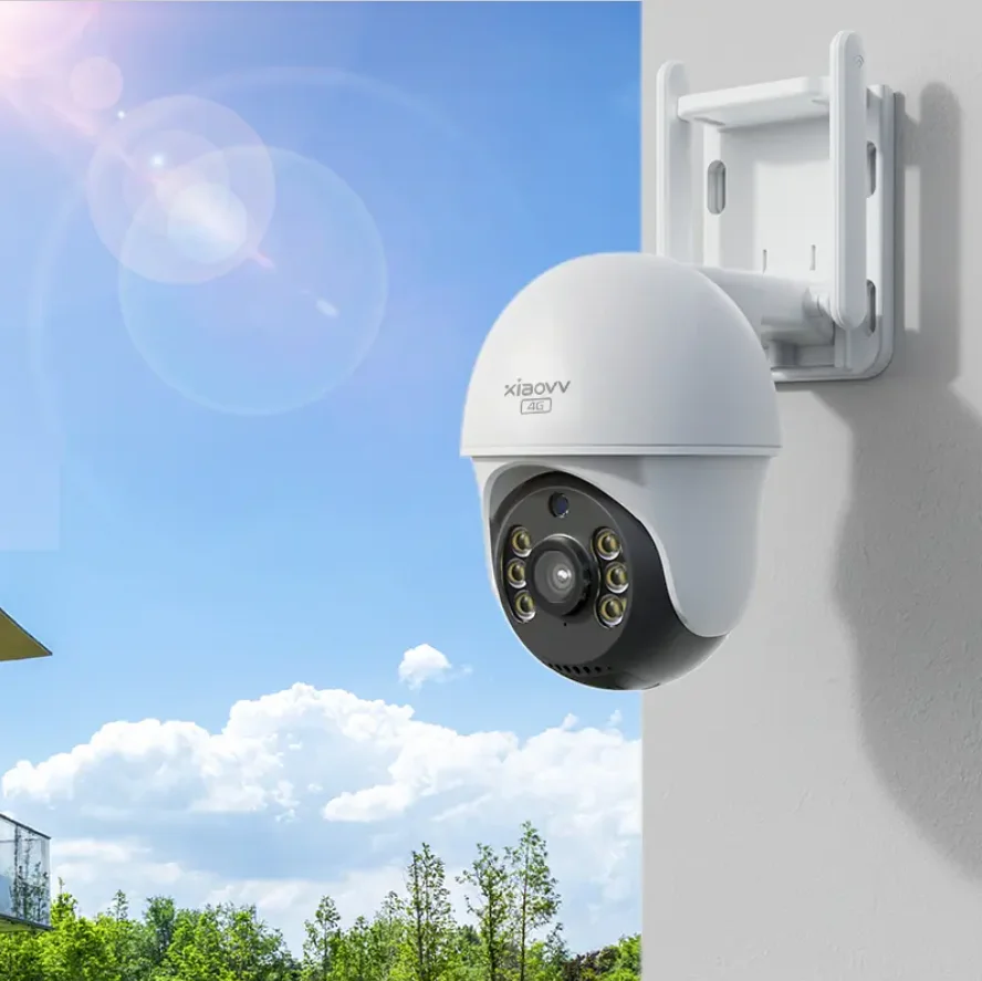 Exhibition IS C V380 APP 360 degree outdoor camera triple lens 4G sim card 4MP gsm solar camera