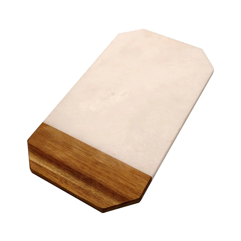 New Arrival Cheap Cutting Food Paddle Serving Natural Acacia Wood And Marble Chopping Board For Cheese Snack