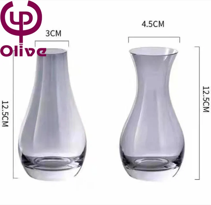 Net Red Ins Mini Narrow Mouth Wedding Vase Office Desktop Lalic Crystal Glass Vase Dried Flower Hydroponic Home Decoration