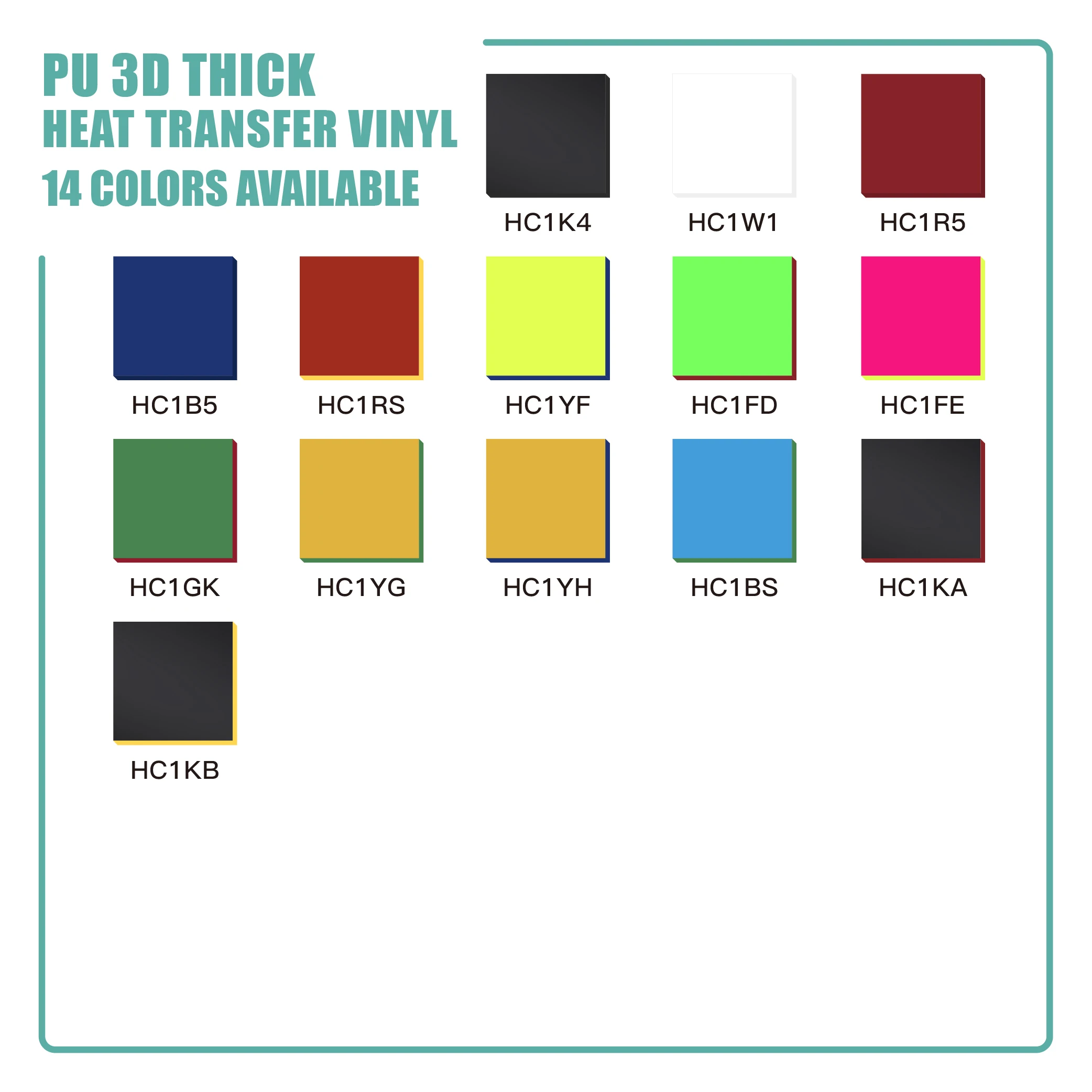 High quality permanent pu 3d silicon thick htv iron on thick heat transfer vinyl for garments