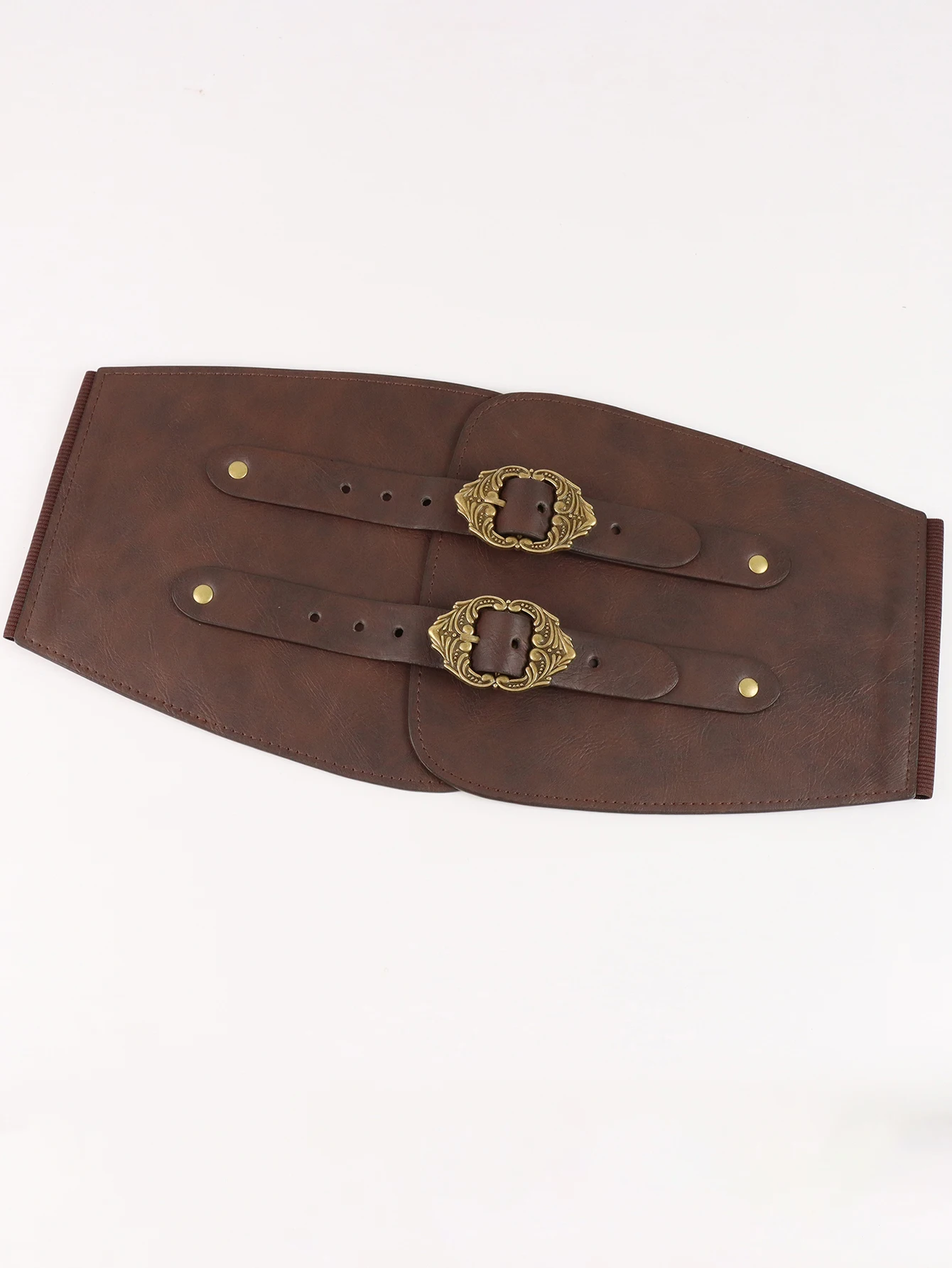 Viking Knight Belt Retro Style Cosplay Prop PU Leather Armor Belt Game Party Rivet Dark Brown Medieval Belt