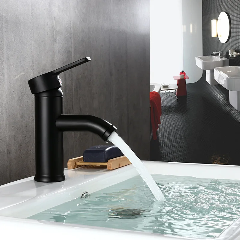 Single Handle Brass One Hole Faucets Stainless Steel Faucets Kitchen Mixer Tap Basin Faucet