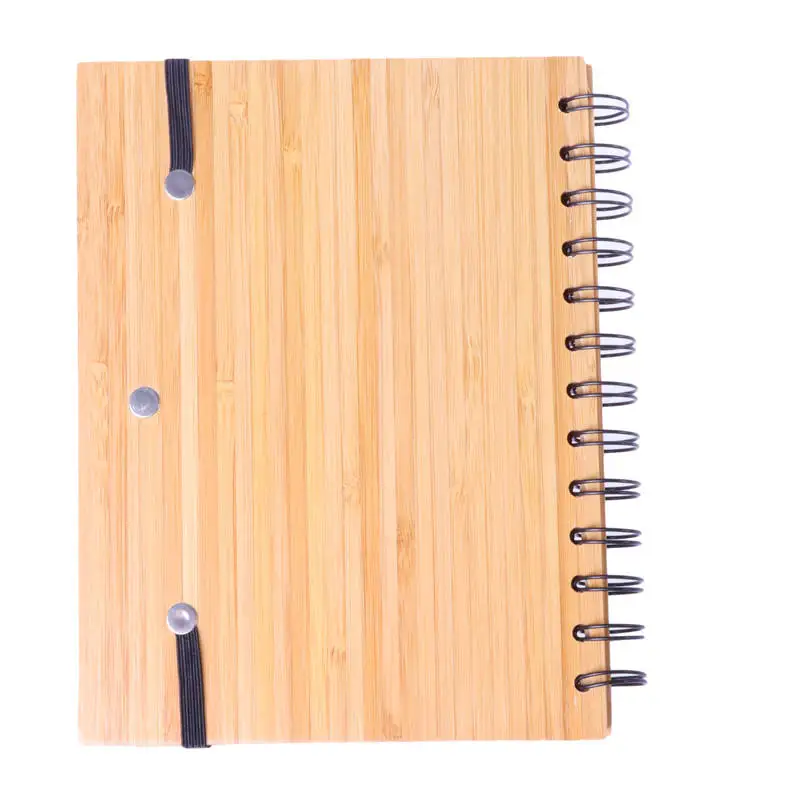 ECO-Friendly Spiral Bamboo Cover Notebook with pen Customized Recycled Bamboo Cover Notebook and Pen Gift Set