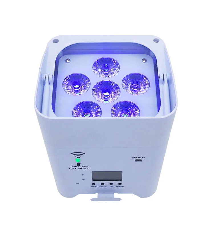Wholesale 6x18W 6in1 RGB wireless battery LED lamp remote control mobile control tablet lamp stage wedding lights up lights