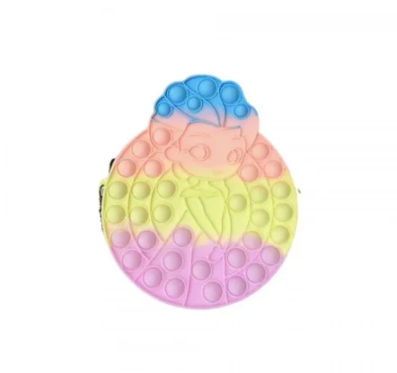 Push Bubble Fidget Toys Pop push Frozen Elsa Bag Adult Stress Relief Squeeze Toy Cute Cat Soft Squishy Toys