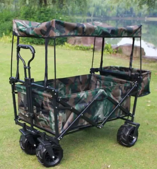 Collapsible Folding Wagon Outdoor Beach Shopping Garden Cart with Wheels