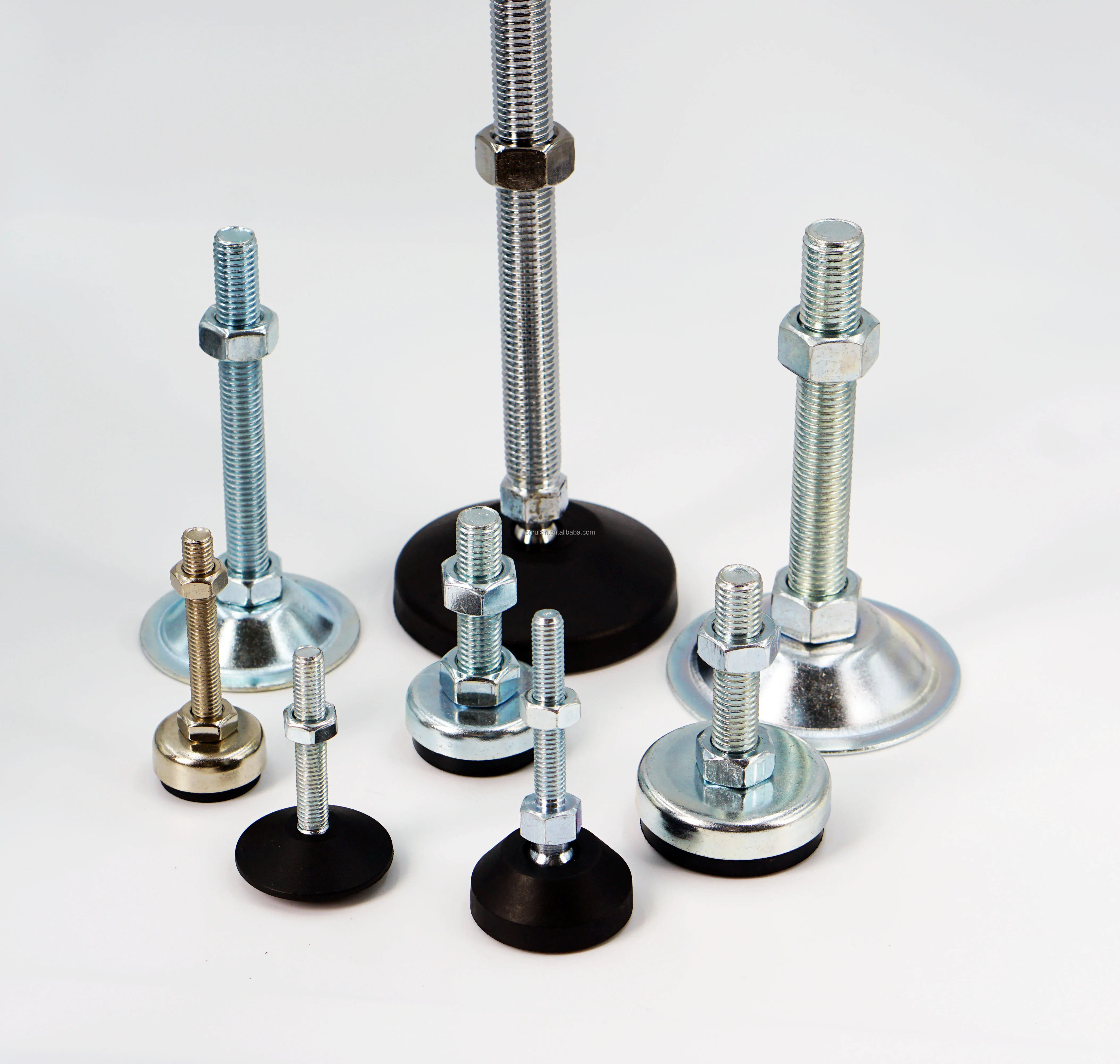 machine leveling feet m12 stud length 100mm heavy duty leveler legs with lock nuts, 4-pack