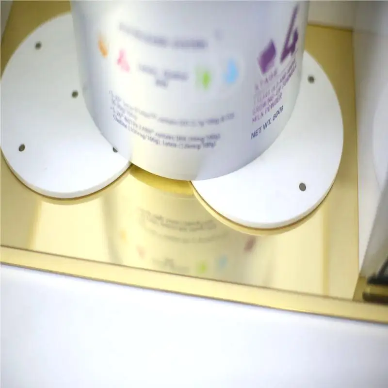 Factory Custom Low MOQ White Milk Powder Stand Counter Acrylic Displays Brand Display