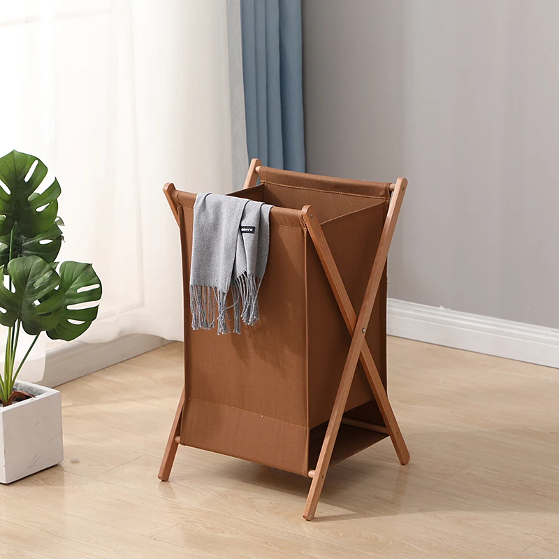 Dirty Clothes Hamper Bin Laundry Bags Baskets Large Laundry Basket with Wooden Stand  for Bedroom Bathroom Home