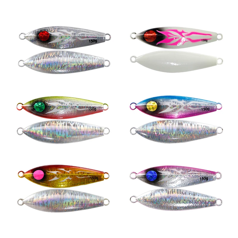 Hot selling iron plate 80g 120g 150g 200g jig metal tuna salmon fishing lure slow pitch jigs