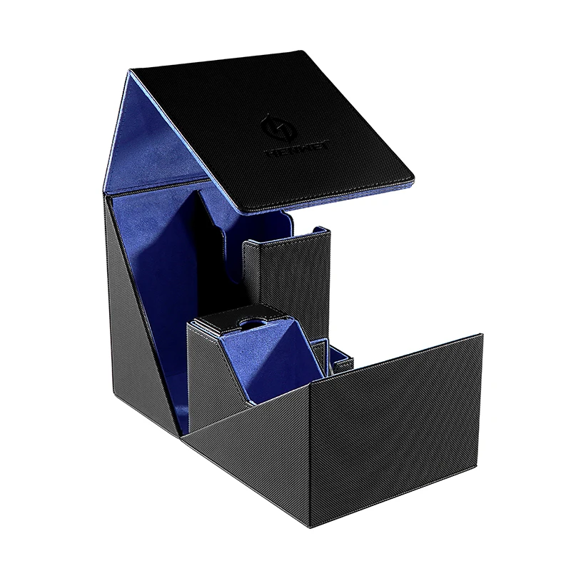 Custom Small Deck Box For Board Game Card Cover Flap PU Leather Two Decks MTG Card Box Card Desktop Folded Storage Deck Box