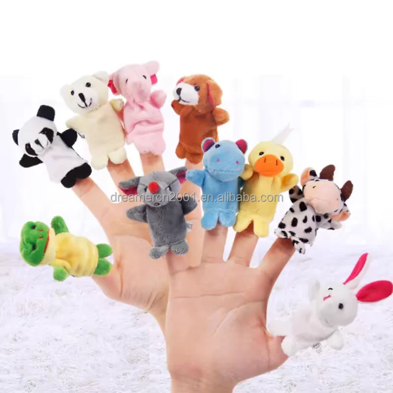 Interactive finger doll Toy action figure small animal finger doll plush toys figure finger sleeve doll kid education