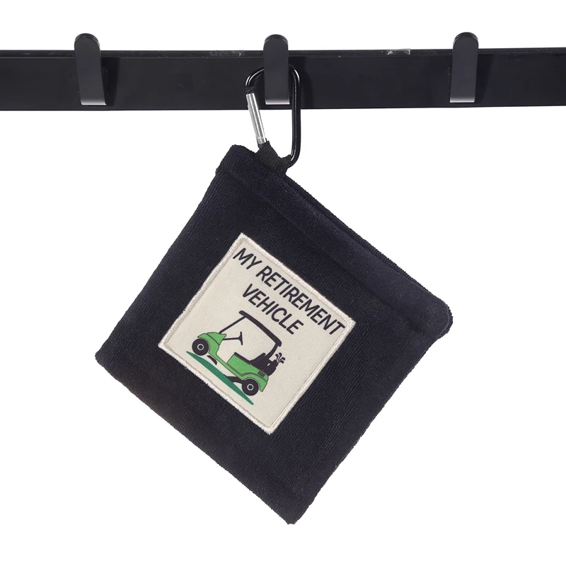 Custom Golf Ball Towel 3D Embroidery Logo Polyester Eco Friendly Golf Towel Design