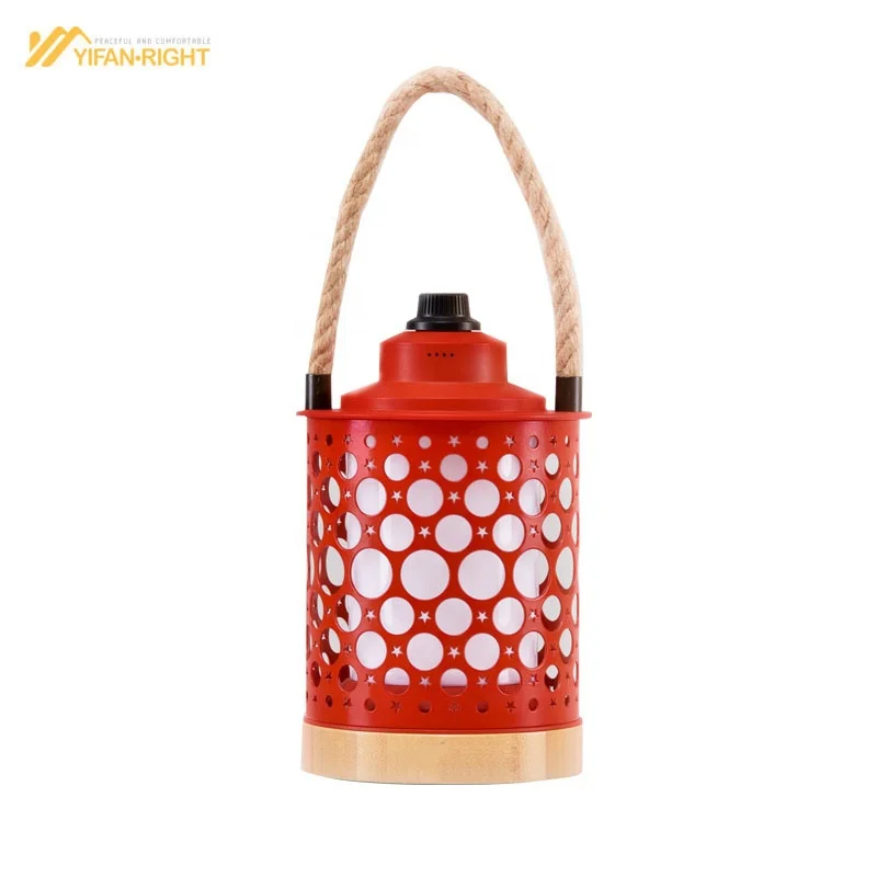 New design Ring  Lantern Hemp Rope Vintage LED outdoor Camping light Tent lamp Garden Lantern Dimmable Lantern