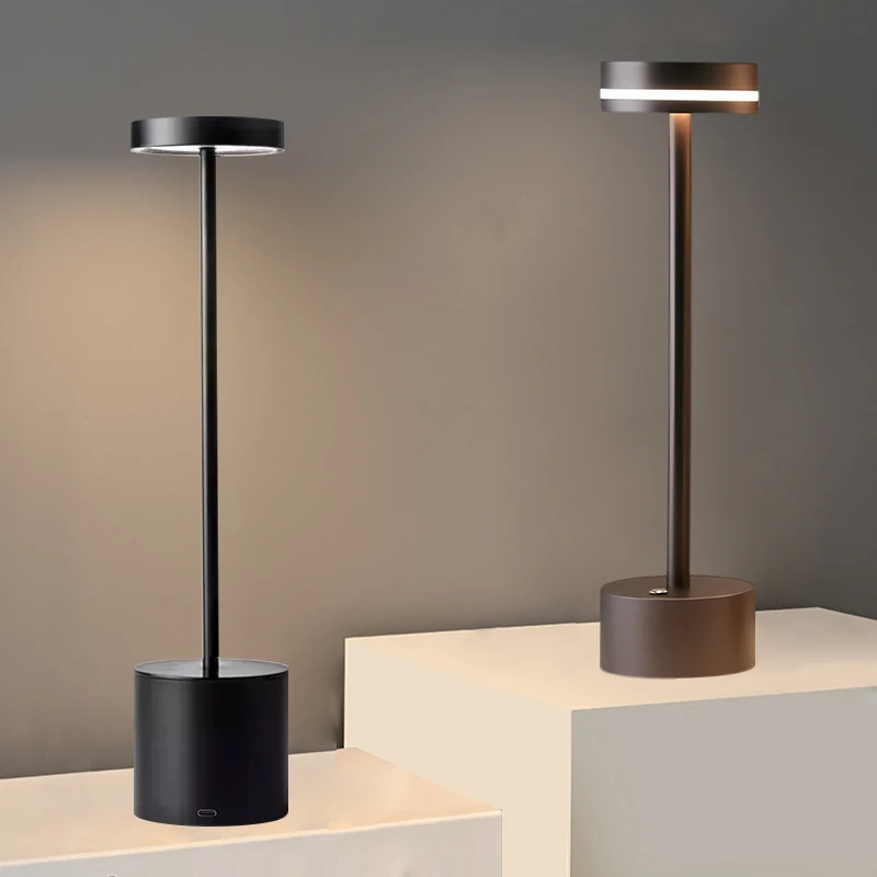 Оптовая продажа, беспроводная перезаряжаемая портативная Светодиодная настольная лампа с сенсорным управлением для ресторана, беспроводной современный Настольный светильник для отеля