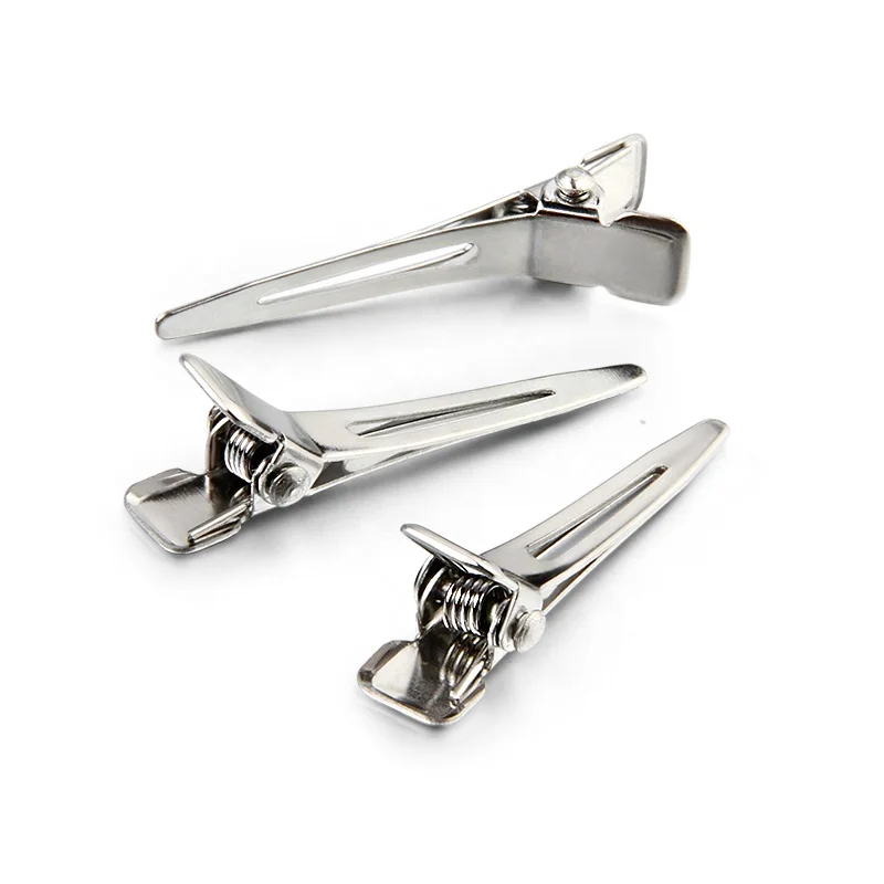 Wholesale Fashion 35mm metal nickel plated steel single prong hair clip for women girls 1000pcs