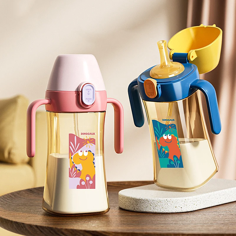 Натуральная Детская Бутылочка для молока кормления без BPA PP детская бутылка воды с соломой