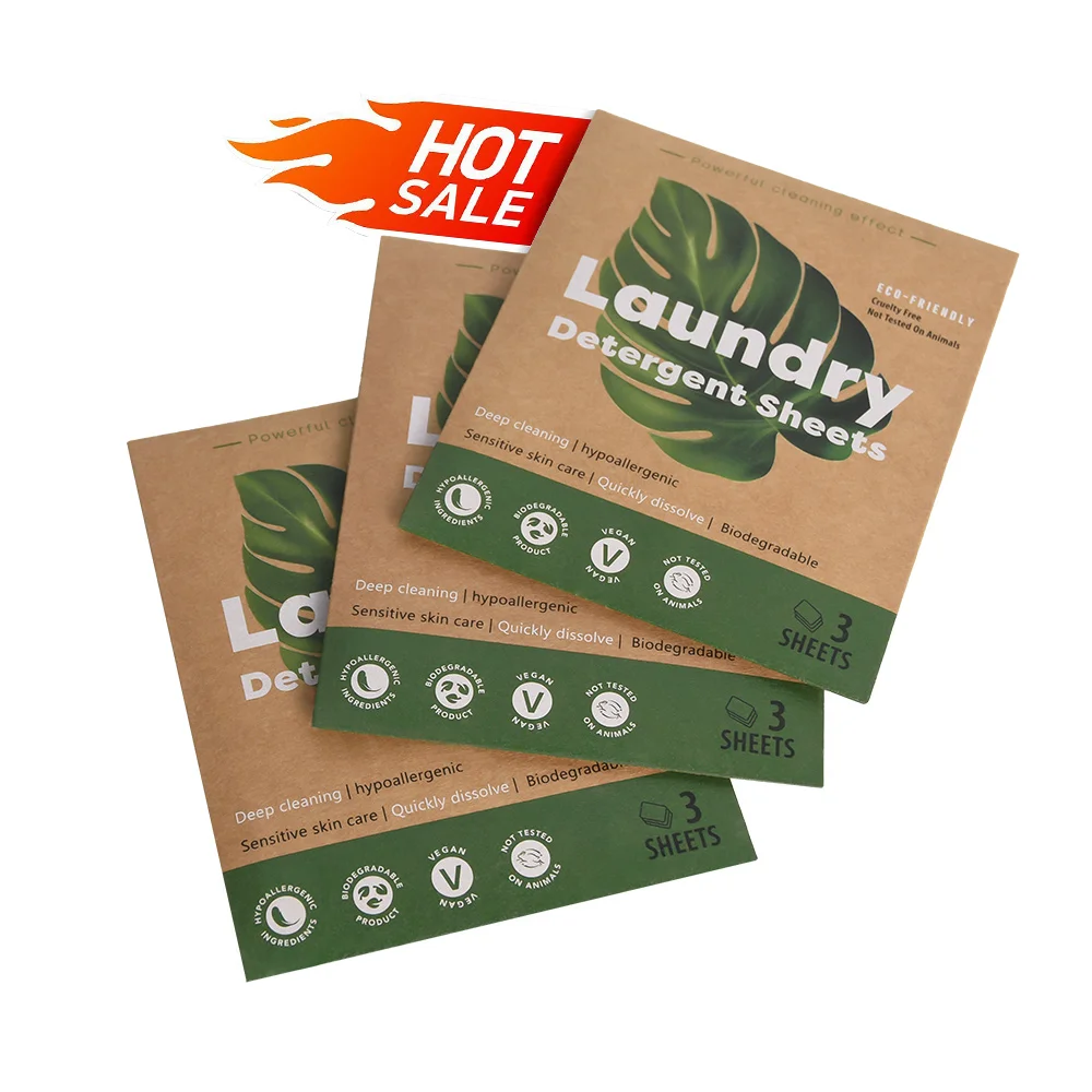 Plastic Free Unscented Laundry Sheet Deep Clean eco Strips Washing Clothes Essentials Natural Soap Detergent Travel Size