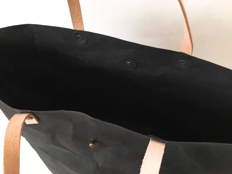 Eco Friendly Washable Kraft Paper Reusable Blank Tote Bag