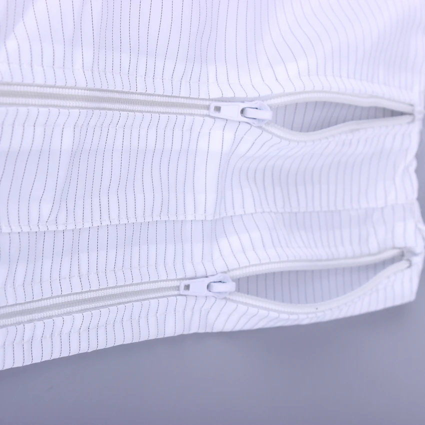 Double Zipper 5mm stripe Polyester ESD Fabric Bag Anti-static Dust Free Esd Cleanroom Clothes Shoes storage bag