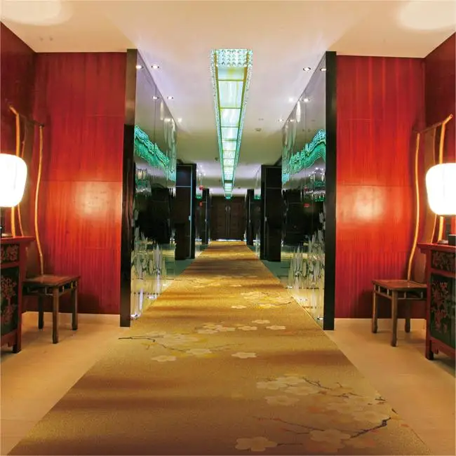 100% Polystyrene Customizable Colorful Jacquard Patterns Wall-to-Wall Carpets for Hotel Banquet Corridor