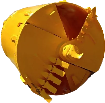 Heavy duty foundation drilling bucket with cutting teeth