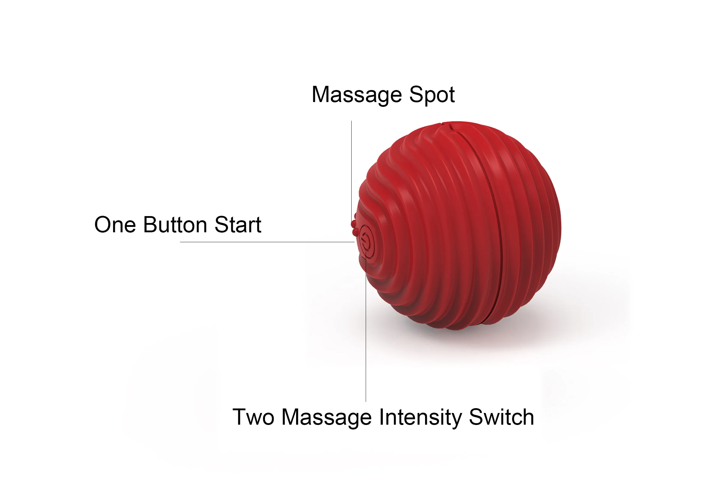Washable Negative Ion Vibration Massages Ball for Muscle Recovery(Red) 503