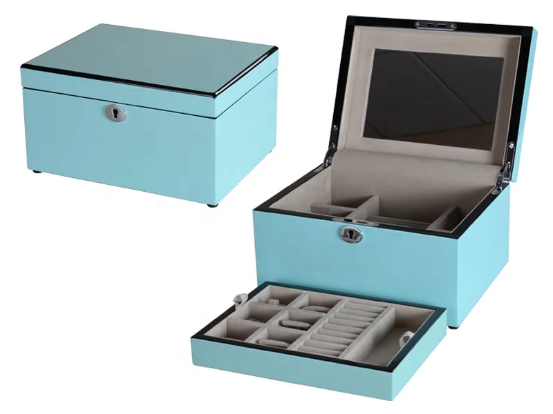 Double Tray Jewelry Box Window Watch Box Jewelry Storage Packaging Box Organize