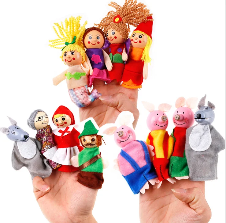 Finger puppets plush cute animal costume finger puppet family hand puppets set