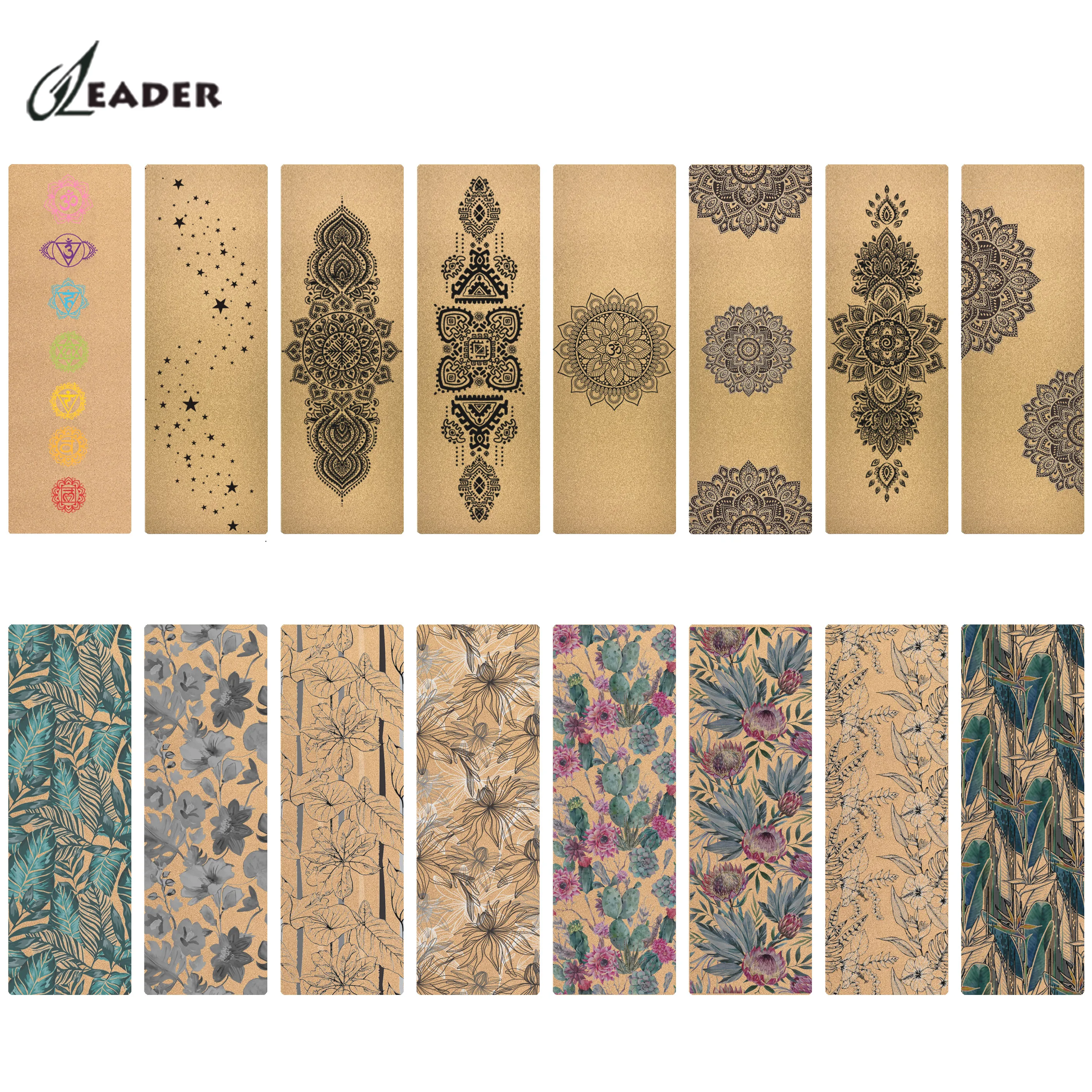 Устойчивый 100% переработанный натуральный Дерево резиновый пробковый неопреновый напечатанный логотип Экологичный коврик для йоги