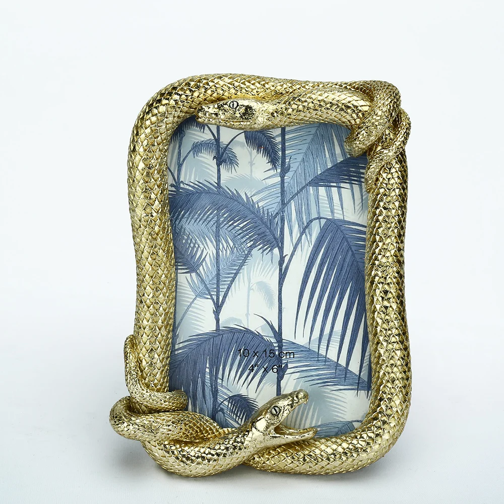 Custom Resin Antique Gold Snake Picture Trendy Photo Frame For Sale