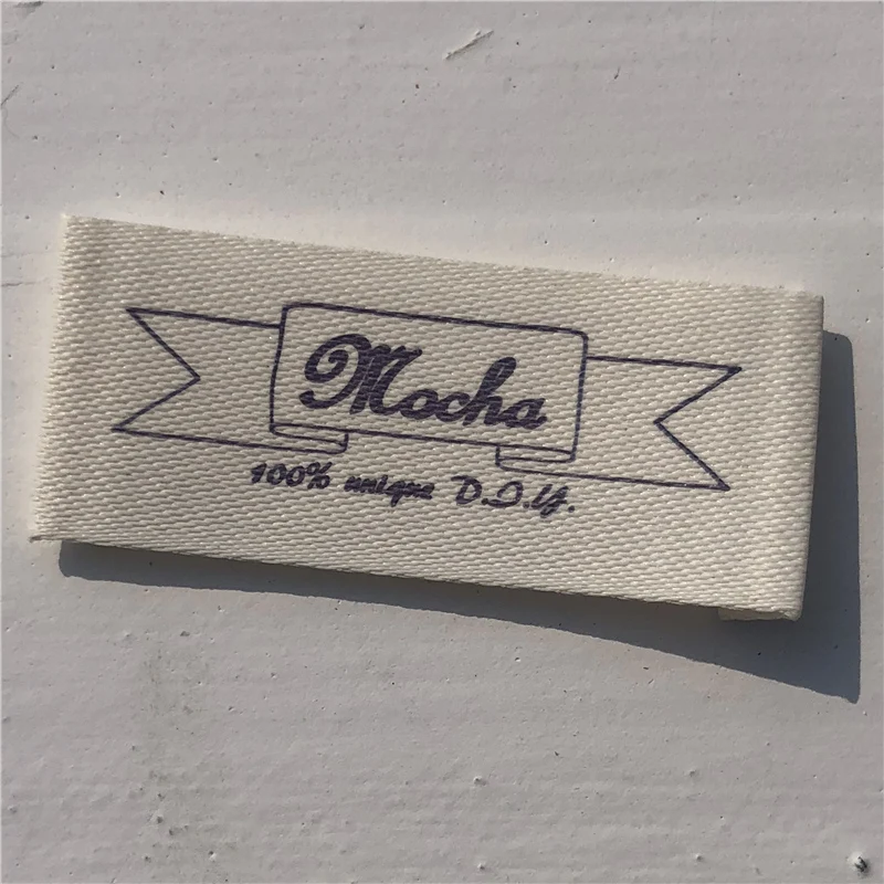 
silk screen printing custom natural white soft cotton label for kids clothing 