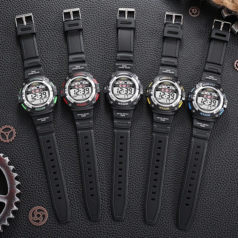 Digital Movement Sports LCD Wrist Watch 3ATM Water Proof Digital Wristwatch