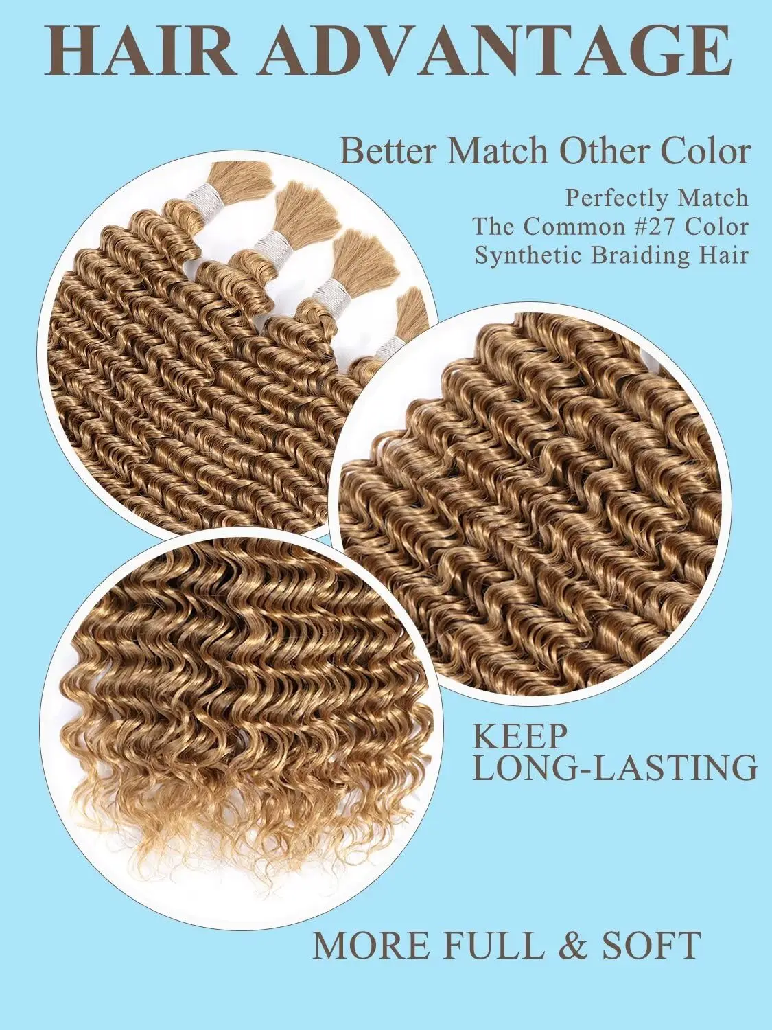 Wholesale 10A Brazilian Virgin Curly 50g Deep Water Wave Bulk Hair Extensions Boho Braids  for braiding Human hair bulk no weft