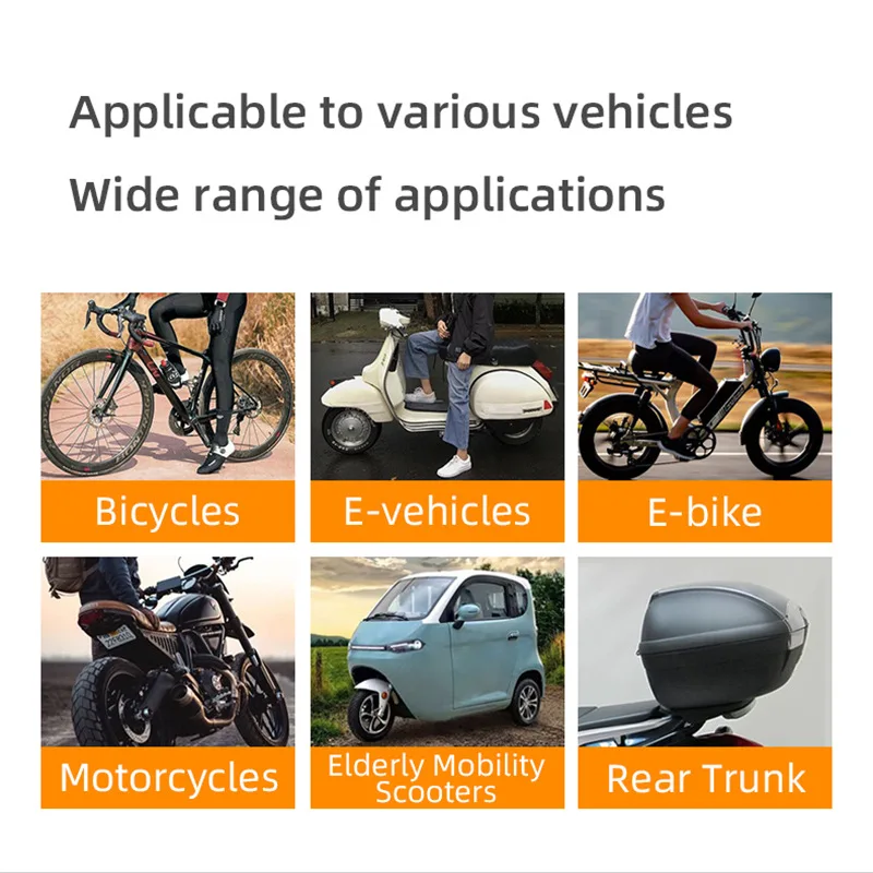 Weatherproof Electric Remote Motorcycle Alarm System Loud Sound Universal Security Alert for Bike and Bicycle Lock