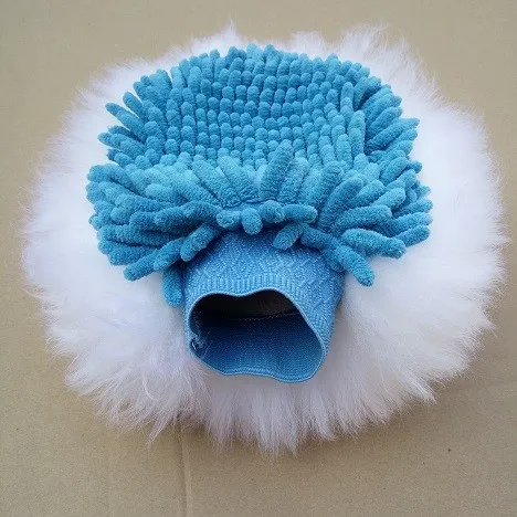 Manufacture Car Wash Microfiber Chenille Gloves Double-faced Sheepskin Car Cleaning gloves for car cleaning