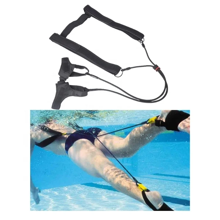 Latex Rubber Resistance Tube And Bands Swimming Training Kick Trainer With Shoulder Harness And Foot Harnesses