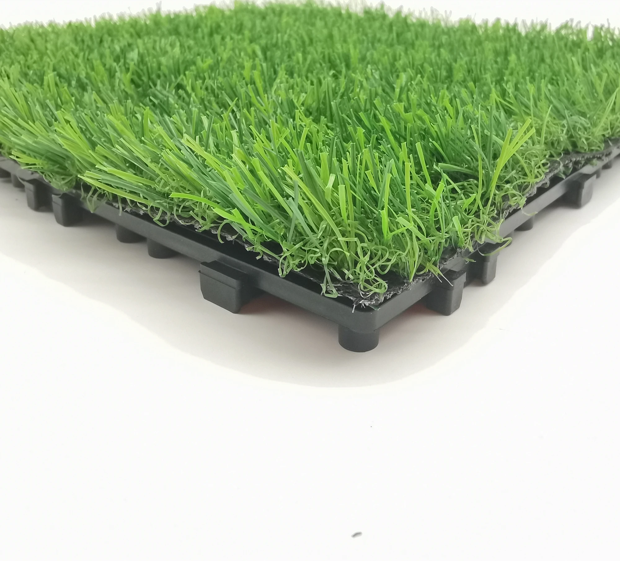 Artificial Grass Mat for Patio, Home Decoration, Realistic Turf Tile Interlocking Self-draining Mat