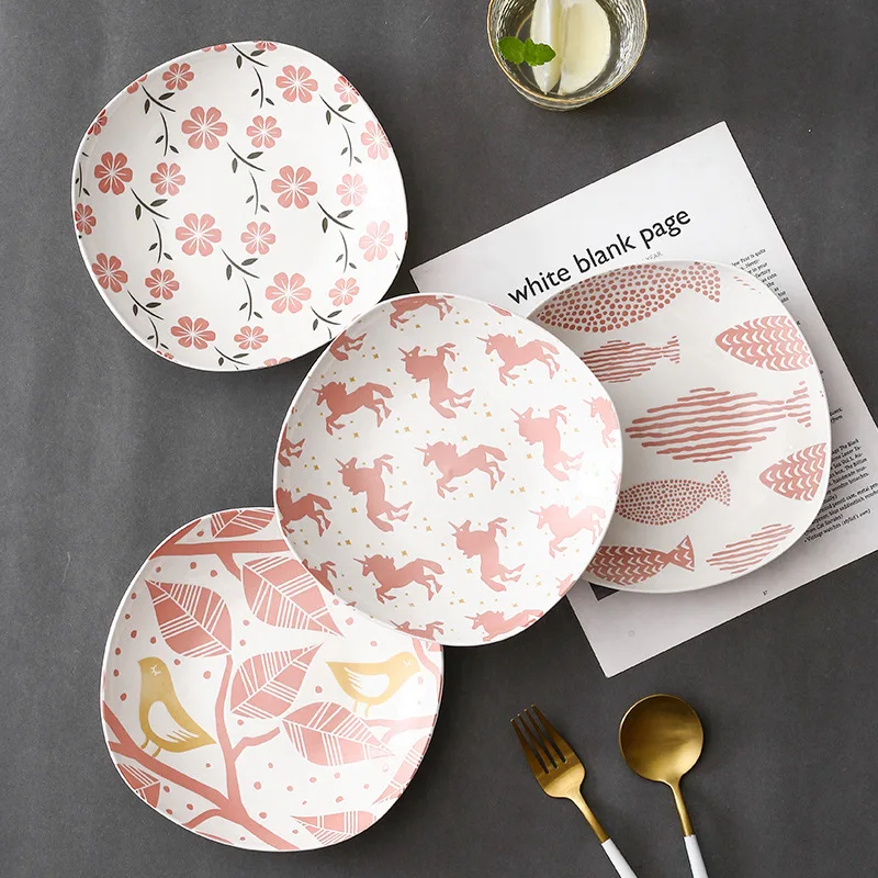 wholesale nordic Japanese personality luxury ceramic plate porcelain  dinnerware set