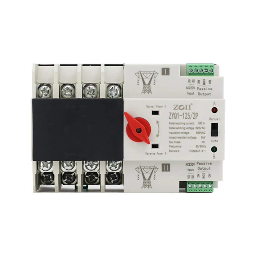 Factory price solar type Automatic Transfer Switch Dual Power changeover Switch 4P 63A single phase ATS