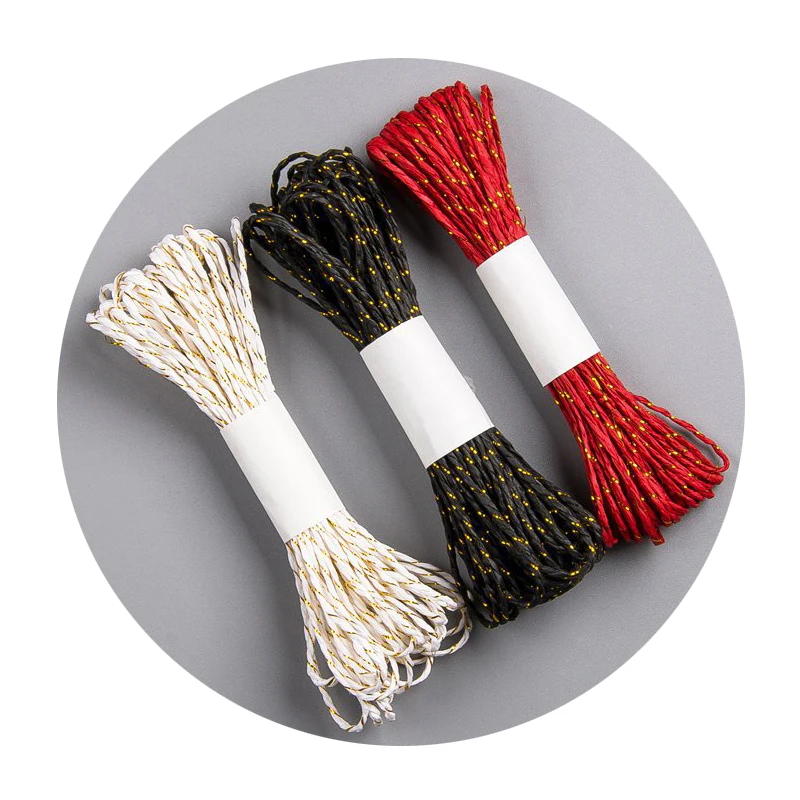 
Двусторонняя бумажная веревка ручной работы «сделай сам» с золотой нитью, цветная бумажная веревка из рафии, фабричная обработка ткацкой среды 