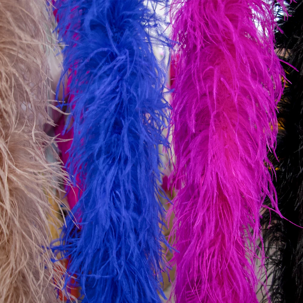 1-8ply Ostrich Feather Boa Multi-Ply Thickened Encryption Can Be made Dress Accessories With Wedding Sewing Feather Scarf