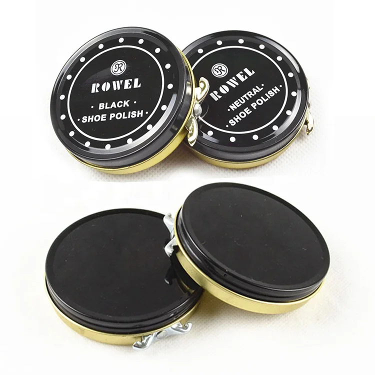 Custom design shoe polish tin box leather polish tin can empty polish tin jar 40ml 50ml