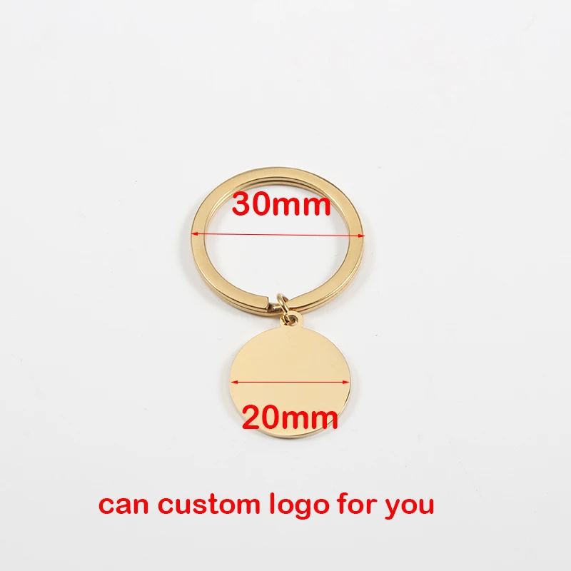 Mirror Polished Cheap Custom Logo Blank Stamp Key Chains Round Charm Keychains
