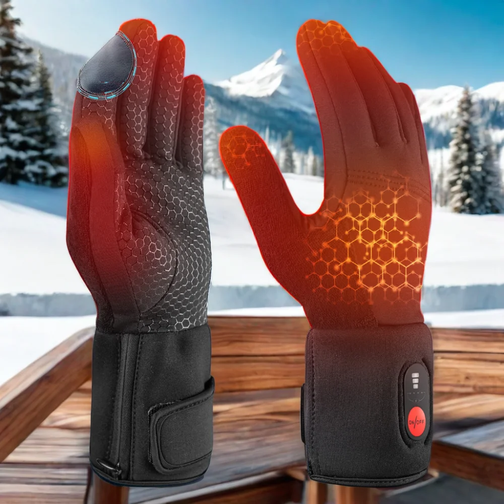 Sunwill 7.4V 4000mAh Thin Heated Inner Glove Liners Waterproof USB Electric Gloves Snowmobile Skiing Touchscreen Compatible